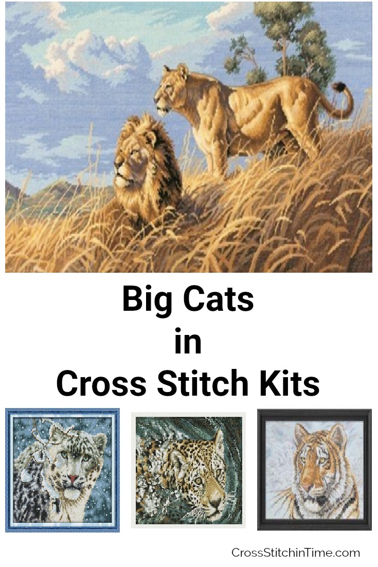 Lions, Tigers, Jaguars & Snow Leopards Cross Stitch