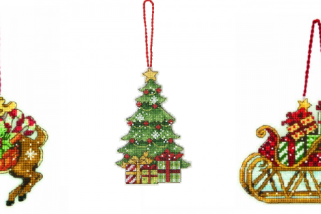 Cross Stitch Christmas Single Ornament Kits