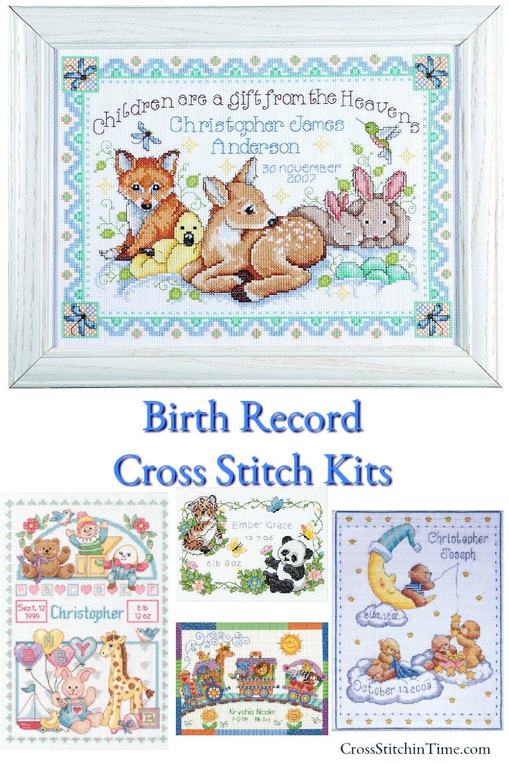 Birth Record Cross Stitch Sampler Kits